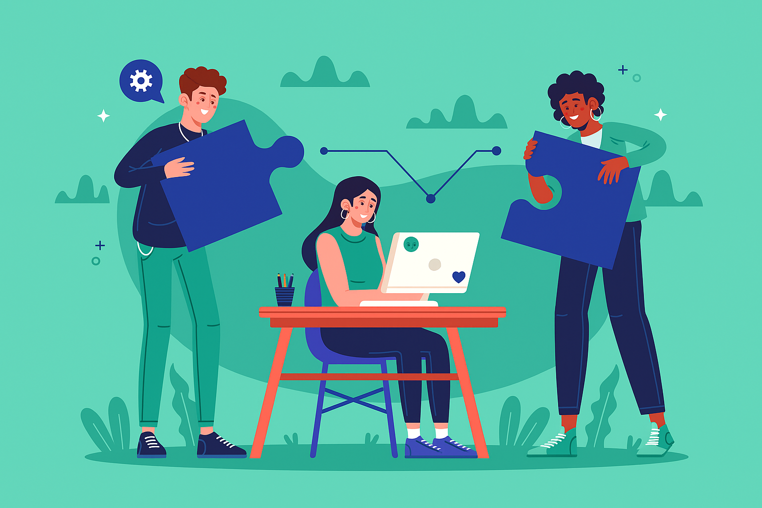 Equipe colaborando em negócios MEI